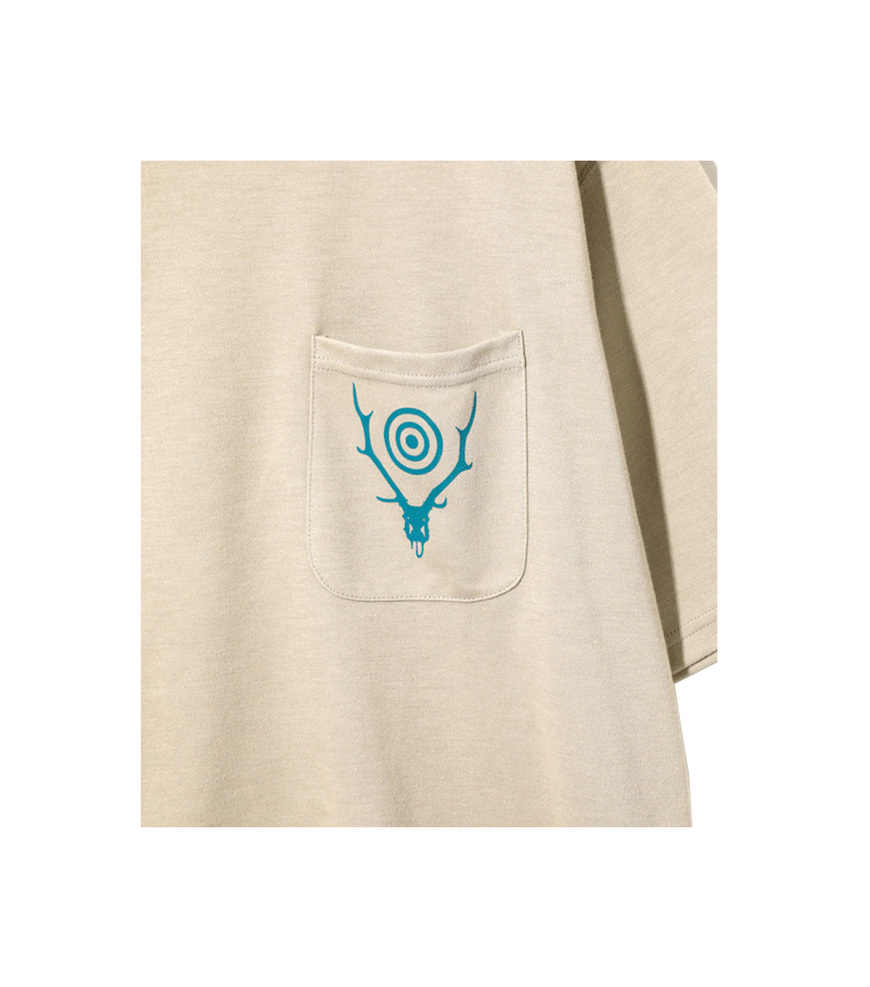 [SOUTH2 WEST8]S/S ROUND POCKET TEE- CIRCLE HORN &#039;GREY’