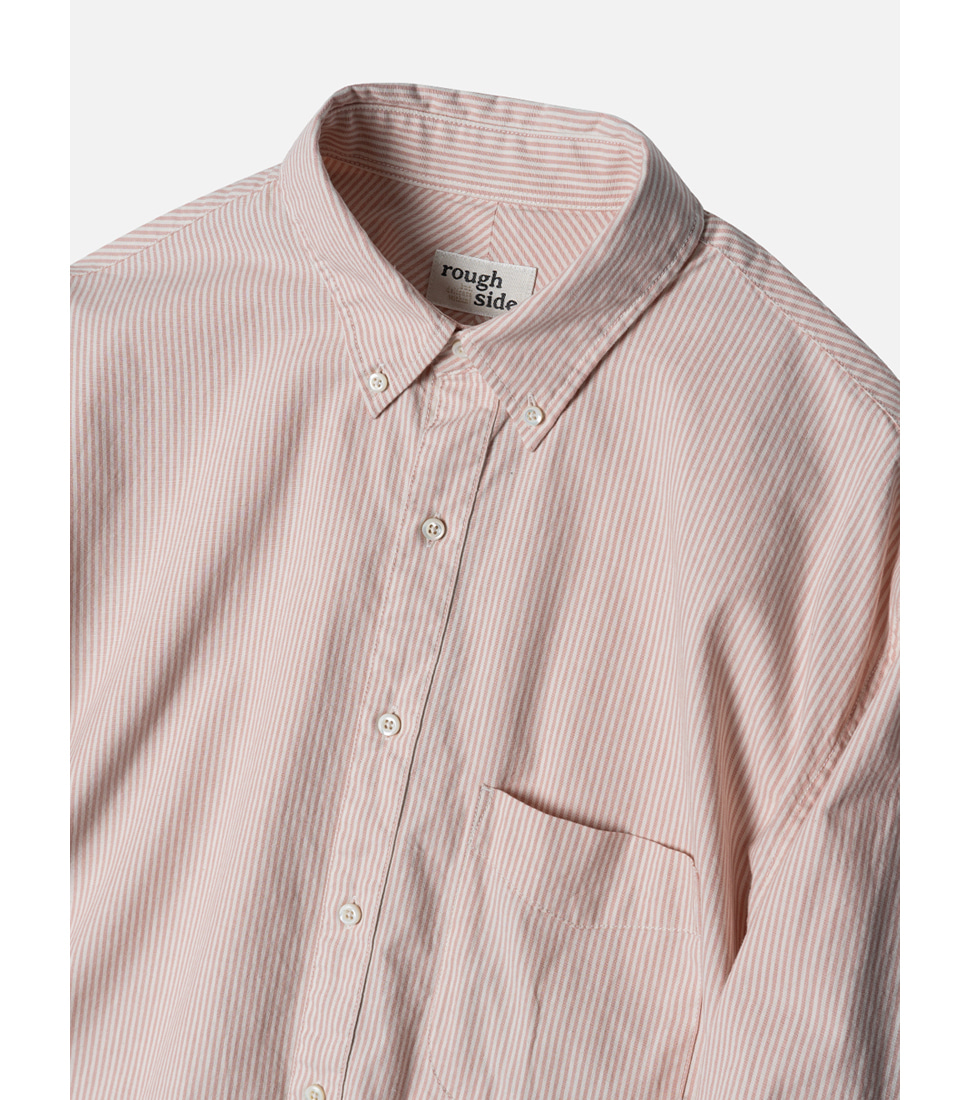 [ROUGH SIDE]SHIRRING SHIRT OXFORD&#039;CORAL ST&#039;