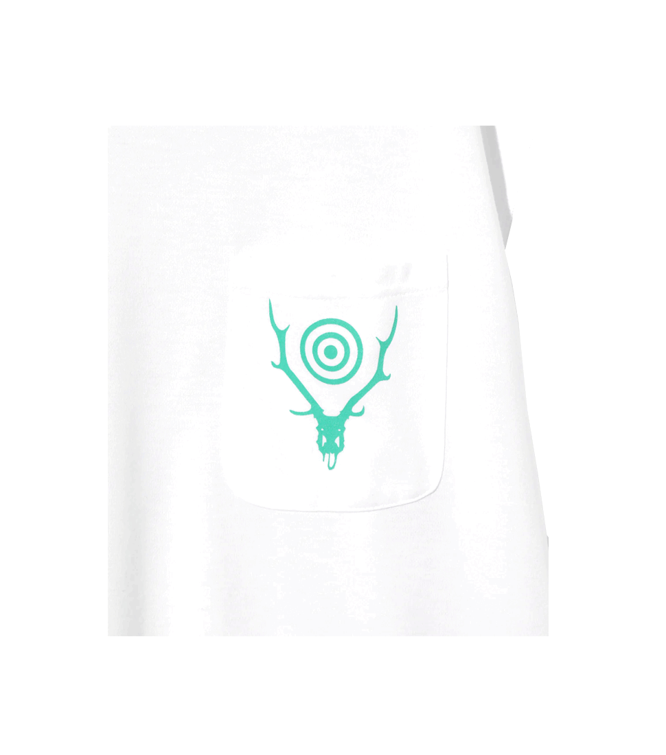 [SOUTH2 WEST8]S/S ROUND POCKET TEE- CIRCLE HORN &#039;WHITE’