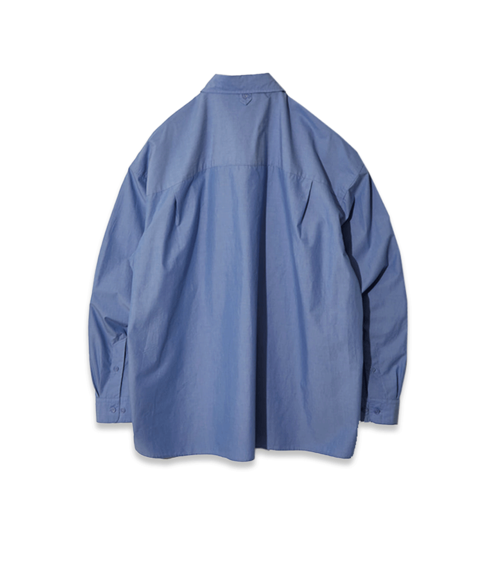 [NEITHERS] 2-POCKET WIDE SHIRT &#039;SOLID SAX&#039;