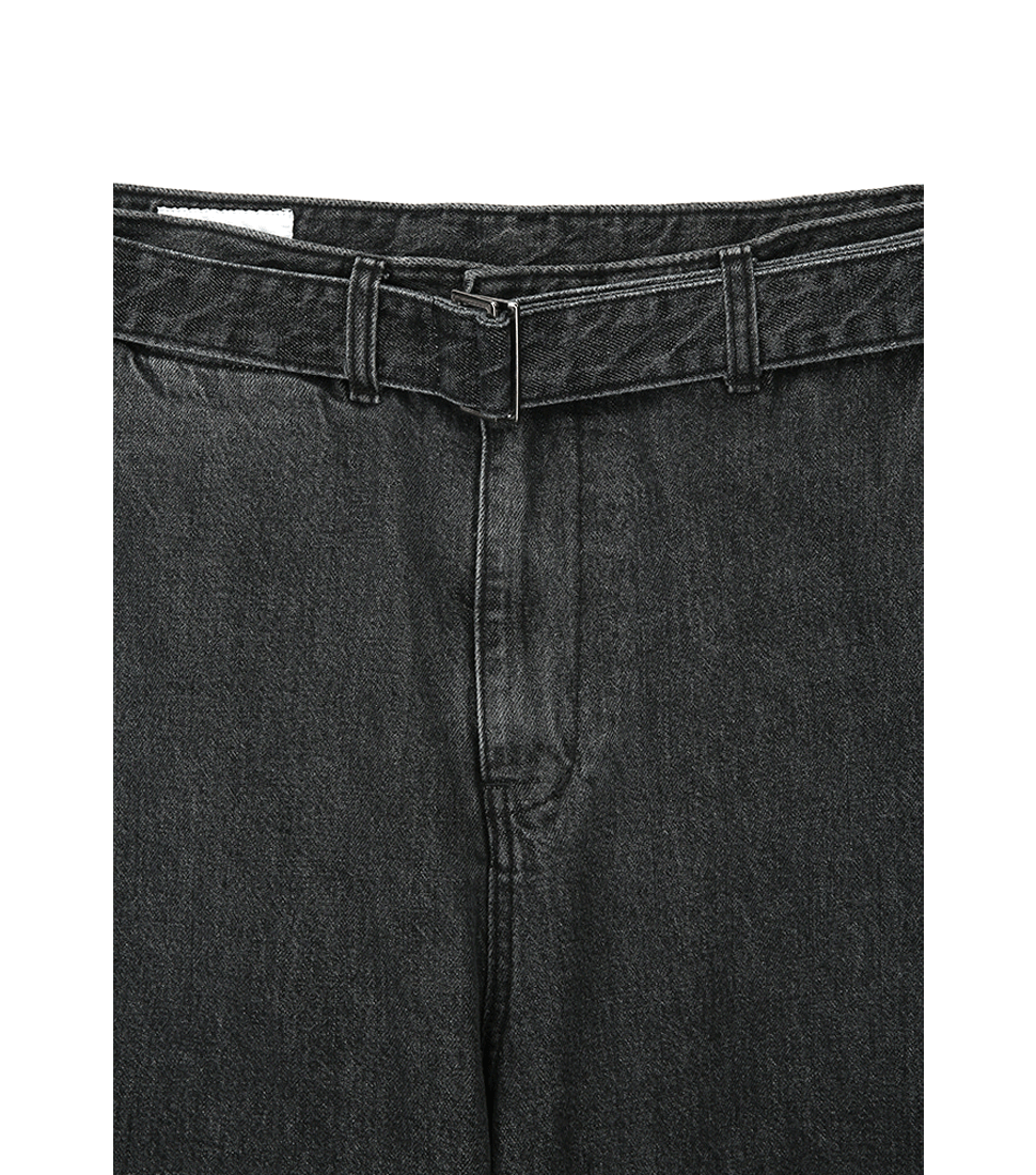 [ART IF ACTS]BELTED WIDE DENIM PANTS&#039;BLACK&#039;