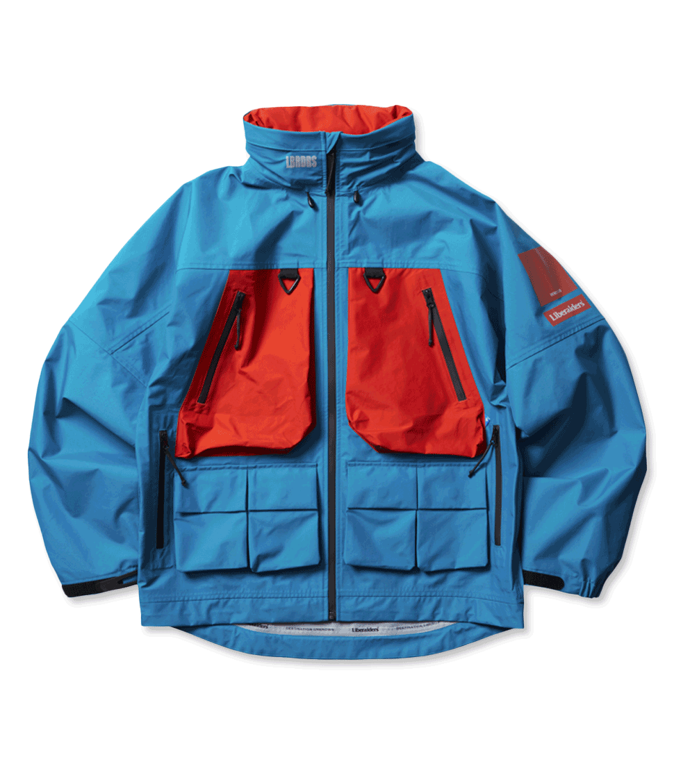 [LIBERAIDERS] ALL CONDITIONS 3LAYER JACKET &#039;BLUE&#039;