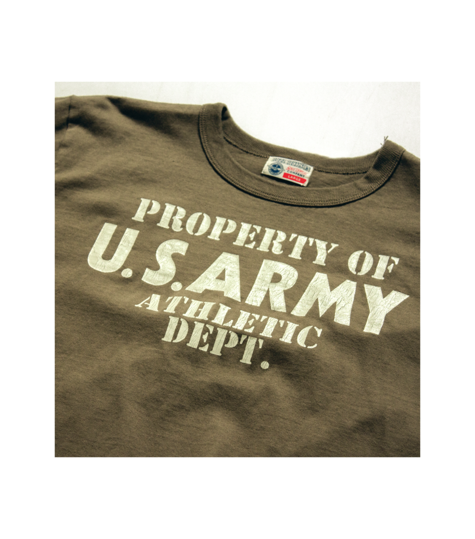 [BUZZ RICKSON&#039;S]Lot No. BR79348  PROPERTY OF U.S.ARMY T-SHIRT&#039;KHAKI’