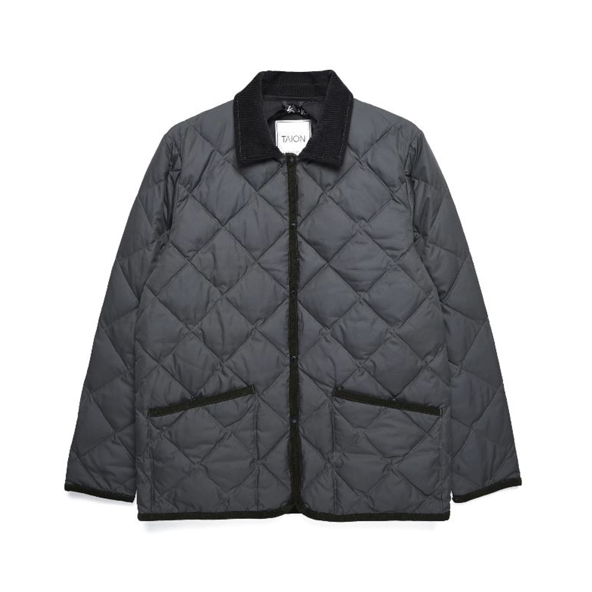 [TAION]19AW PIPING COLLARED DOWN JACKET (TAION-109CI) &#039;GRAY&#039;