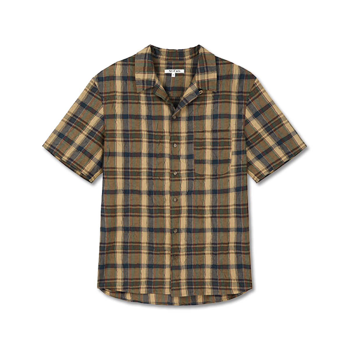 [ART IF ACTS] CLIP PLEATS HALF SHIRTS &#039;BROWN&#039;