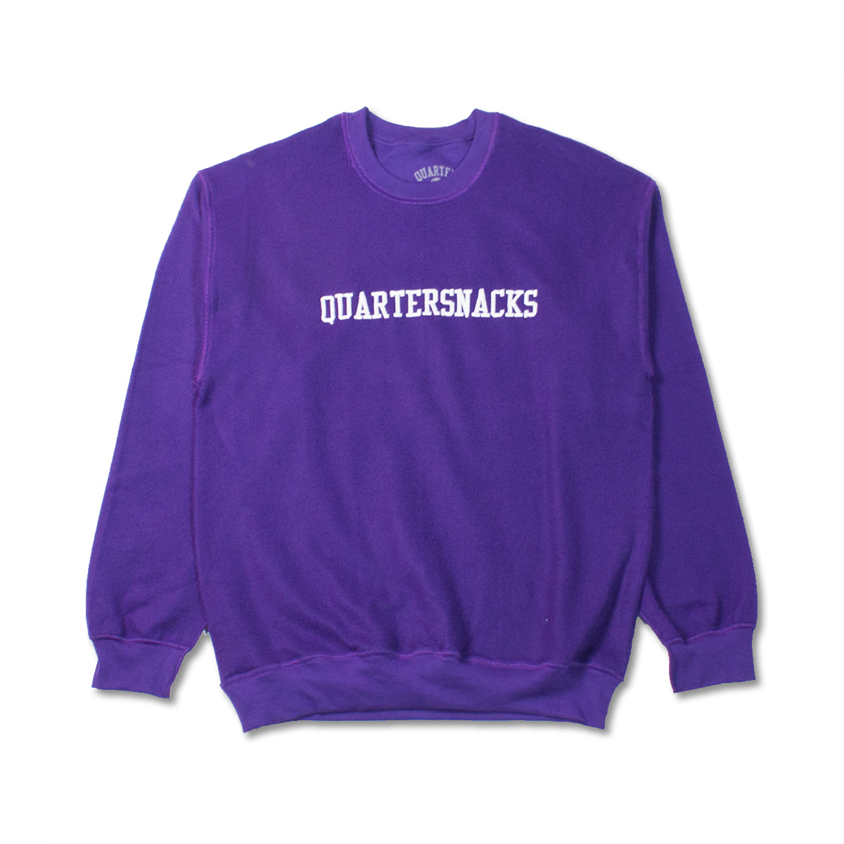 [QUARTERSNACKS] INSIDE OUT EMBROIDERED CREW ‘PURPLE’