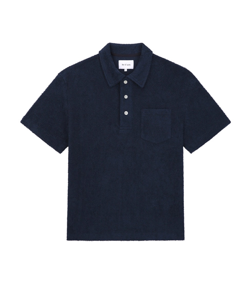 [ART IF ACTS]TERRY PIQUE T-SHIRT &#039;NAVY&#039;