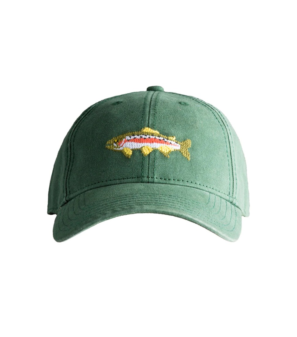 [HARDING LANE]TROUT COTTON CANVAS BASEBALL HAT &#039;MOSS GREEN’