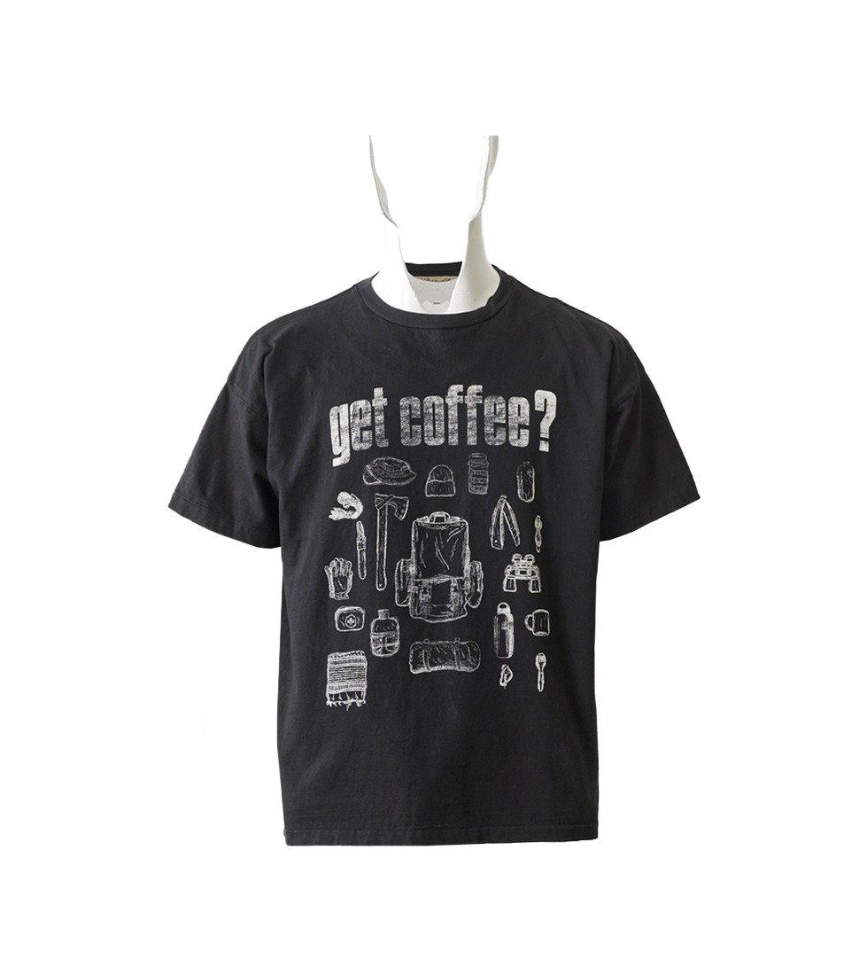 [REMI RELIEF]16/-COTTON JERSEY T(GET COFFEE) &#039;BLACK&#039;