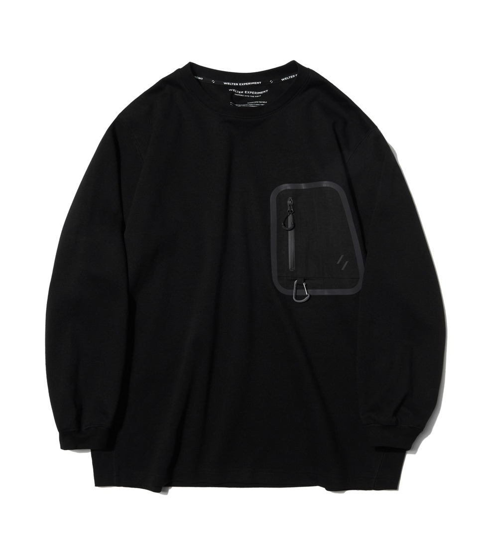 [WELTER EXPERIMENT]WLT012_OUT POCKET COVER LONG SLEEVE&#039;BLACK&#039;