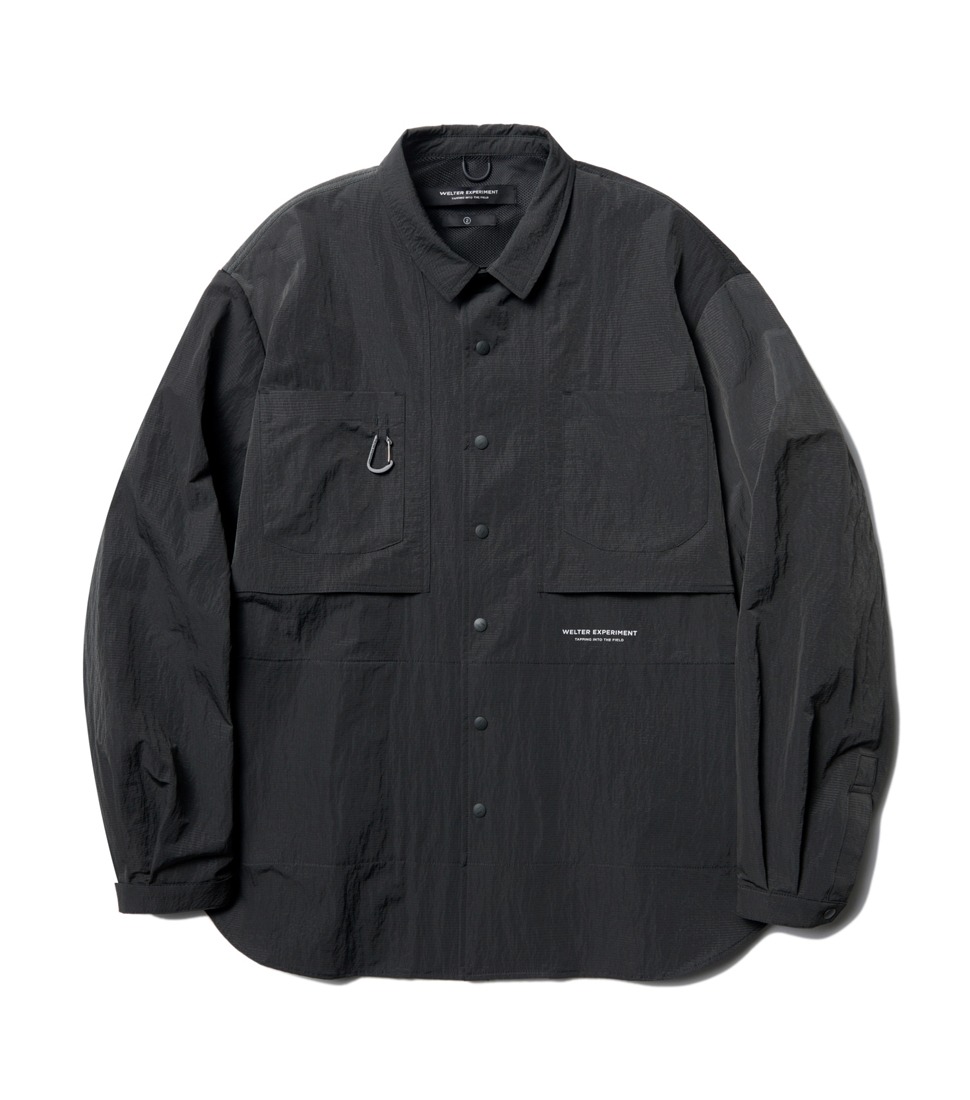 [WELTER EXPERIMENT]WCL002_HIKING PU COATED POCKET SHIRT&#039;CHARCOAL&#039;