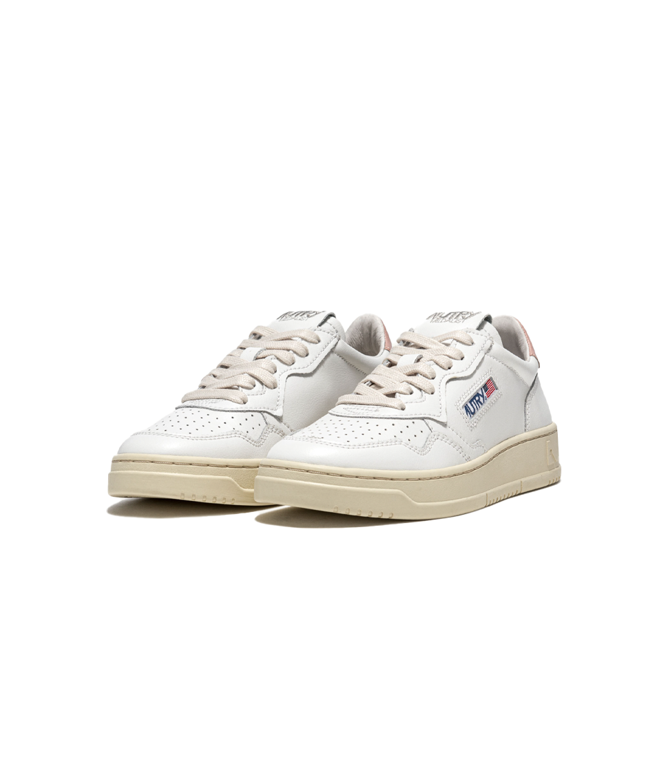 [AUTRY] MEDALIST LOW WOMLEATHER/LEATHER &#039;WHITE/PINK&#039;