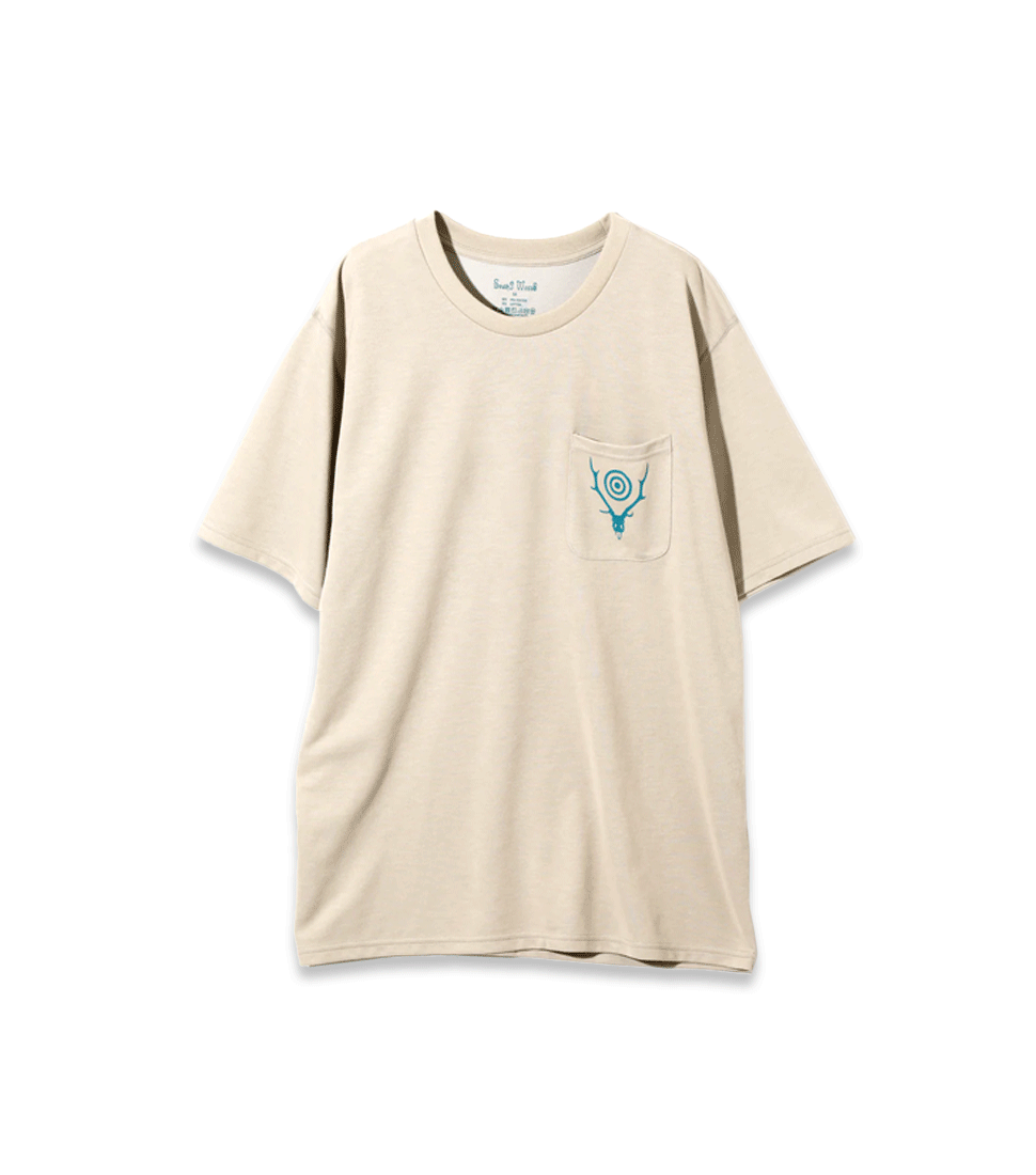 [SOUTH2 WEST8]S/S ROUND POCKET TEE- CIRCLE HORN &#039;GREY’